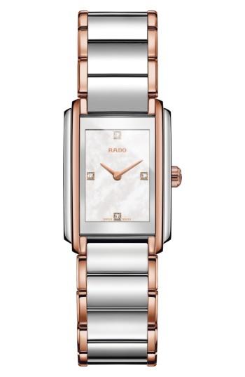 Women's Rado Integral Diamonds Tank Bracelet Watch, 22mm X 33mm