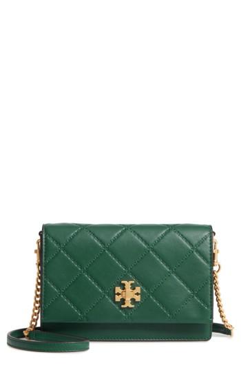 Tory Burch Mini Georgia Quilted Leather Shoulder Bag - Green