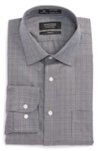 Men's Nordstrom Men's Shop Smartcare(tm) Trim Fit Check Dress Shirt .5 34/35 - Brown