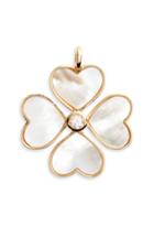 Women's Asha Mother-of-pearl Heart Clover Charm