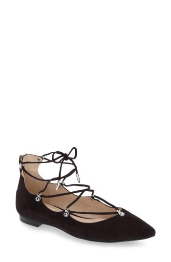 Women's Marc Fisher D 'salia' Ghillie Flat, Size 8 M - Black