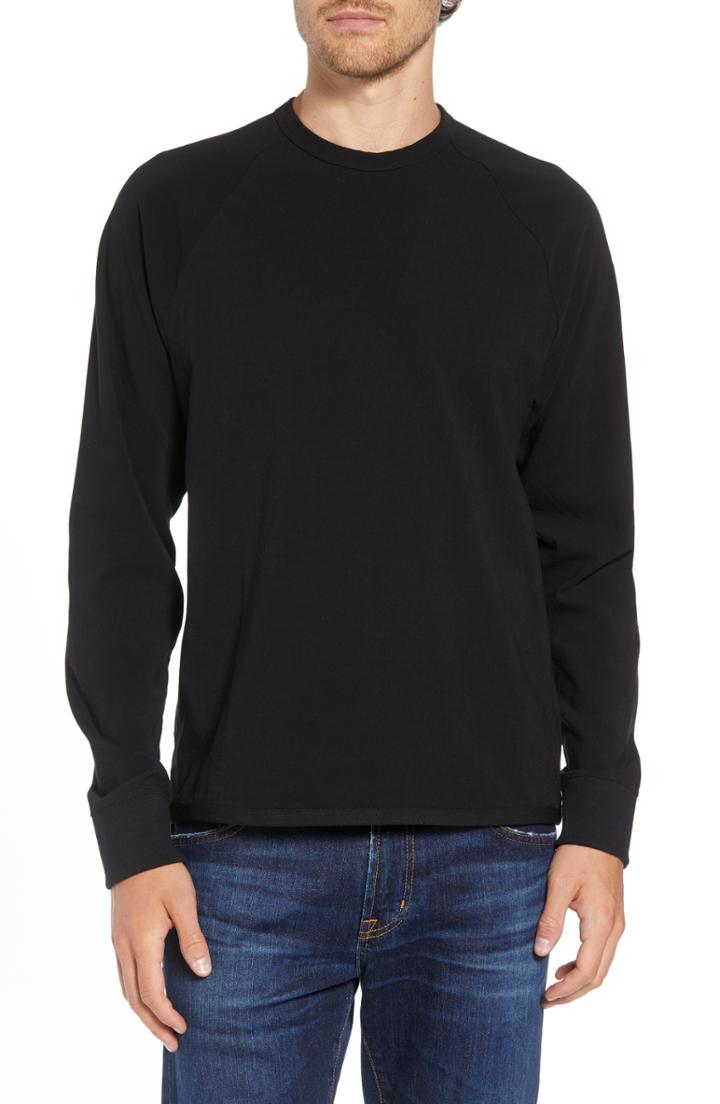 Men's James Perse Long Sleeve Graphic T-shirt (l) - Black