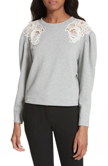 Women's Rebecca Taylor Lace Inset Sweatshirt