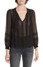 Women's Rebecca Taylor Silk Chiffon Top - Black