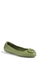 Women's Tory Burch 'minnie' Travel Ballet Flat With Logo .5 M - Green