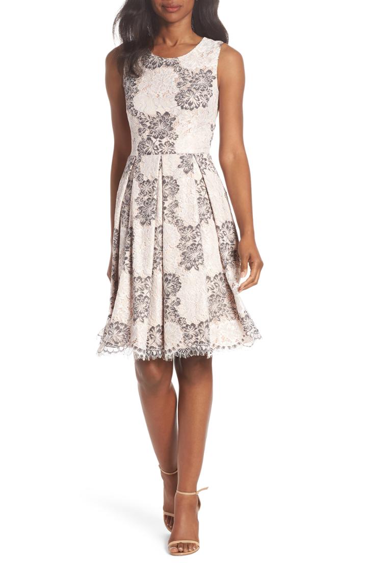 Women's Eliza J Sleeveless Lace Fit & Flare Dress