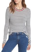 Women's Tommy Jeans Lettuce Edge Stripe Sweater, Size - White