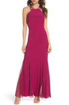 Women's Morgan & Co. Strappy Back Trumpet Gown /2 - Pink