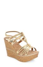 Women's Love And Liberty 'victoria' Wedge Sandal M - Metallic