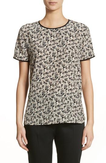 Women's Max Mara Louvre Print Silk Top - Beige