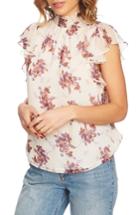 Women's 1.state Wildflower Flutter Sleeve Blouse - Black