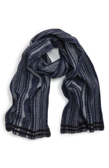 Men's Calibrate Stripe Wool & Cashmere Scarf