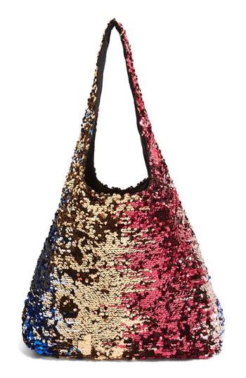 Topshop Freedom Sequin Shoulder Bag - Pink