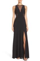 Women's Morgan & Co. Illusion Gown /12 - Black