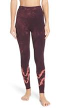 Women's Electric & Rose Sunset Tie Dye Leggings - Burgundy