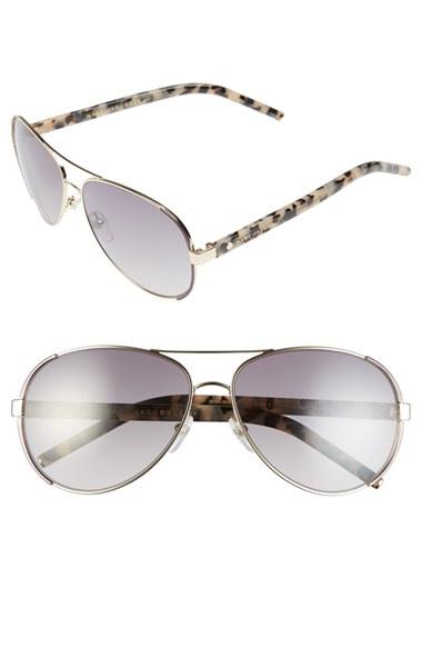 Women's Marc Jacobs 60mm Oversize Aviator Sunglasses - Gold/ Dark Ruthenium
