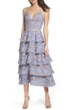 Women's Sau Lee Camellia Lace Tiered Midi Dress - Purple