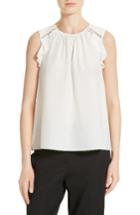 Women's Kate Spade New York Ruffle Shoulder Silk Top, Size - Ivory