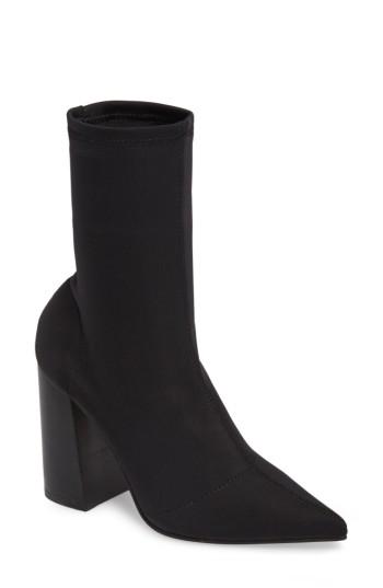 Women's Steve Madden Lombard Pointy Toe Sock Bootie .5 M - Black
