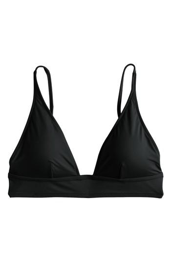 Women's J.crew Farrah Triangle Bikini Top - Black
