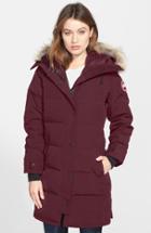 Women's Canada Goose Shelburne Genuine Coyote Fur Trim Down Parka - Burgundy