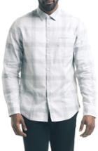 Men's Good Man Brand Melange Trim Fit Box Plaid Sport Shirt, Size - Grey
