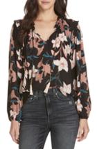Women's Dolan Inda Floral Silk Blouse - Black