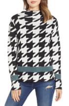 Women's Noisy May Willy Houndstooth Sweater - Black
