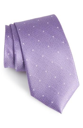 Men's Calibrate Mulroy Neat Silk Tie, Size - Purple
