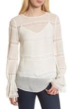 Women's Chelsea28 Pintuck & Lace Top, Size - Ivory