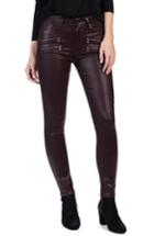Women's Paige Edgemont Zip Coated High Waist Ultra Skinny Jeans - Red