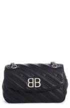 Balenciaga Small Matelasse Leather Shoulder Bag - Black