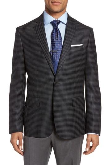 Men's Nordstrom Classic Fit Check Wool Sport Coat R - Grey