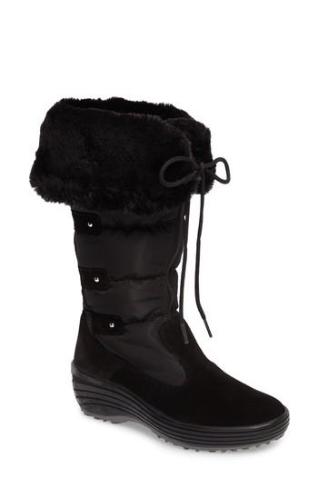 Women's Pajar Mia Waterproof Boot With Faux Fur Trim -7.5us / 38eu - Black