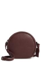 Sole Society Eytal Studded Circle Faux Leather Crossbody Bag - Red