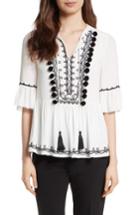 Women's Kate Spade New York Pom Embroidered Top - Ivory