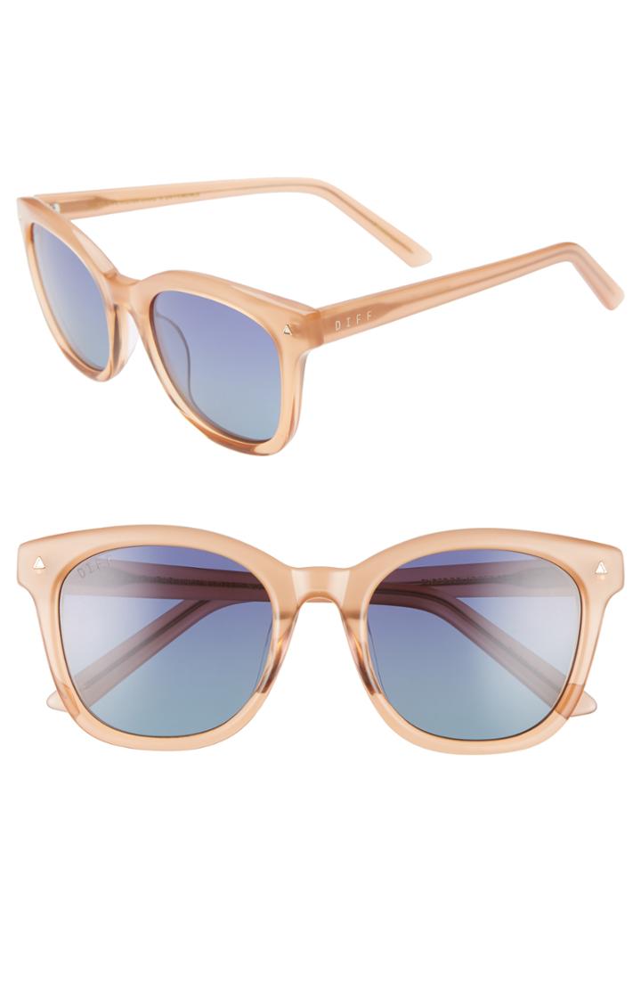 Women's Diff Ryder 52mm Polarized Sunglasses - Coral/ Blue Gradient