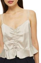 Women's Topshop Ruby Ruched Satin Camisole Top