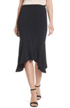 Women's Trouve Asymmetrical Midi Skirt, Size - Black