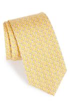 Men's Salvatore Ferragamo Augusto Dog Print Silk Tie, Size - Yellow