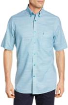Men's Nordstrom Men's Shop 'classic' Smartcare(tm) Regular Fit Short Sleeve Cotton Sport Shirt - Green