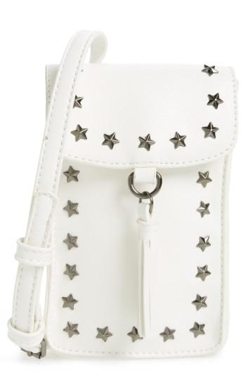 Bp. Studded Faux Leather Phone Crossbody Bag - White