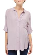 Women's Topshop Kady Roll Sleeve Maternity Top Us (fits Like 0-2) - Purple