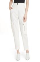 Women's Tracy Reese Textured Stretch Cotton Blend Utility Pants - White