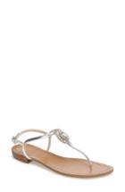 Women's Pelle Moda Baxley 3 Crystal Embellished Sandal .5 M - Metallic