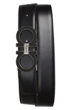 Men's Salvatore Ferragamo Reversible Calfskin Belt - Black/ Hickory