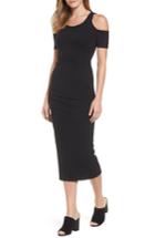 Petite Women's Michael Stars Cold Shoulder Body-con Dress P - Black