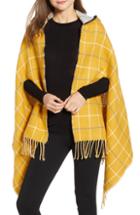Women's Trouve Reversible Hooded Cape, Size - Yellow