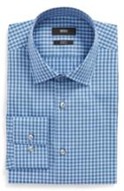 Men's Boss Jenno Slim Fit Check Stretch Dress Shirt .5 - Blue