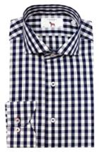 Men's Lorenzo Uomo Trim Fit Gingham Dress Shirt .5 - 34 - Blue